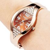 RELOGIO ACOBREADO COM STRASS
